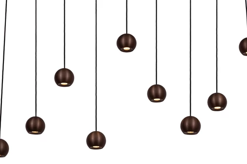 Lucide MONTANA - Lámpara colgante - LED Regul. - CCT - 13x5,7W 2700K/4000K - Café | Premium - detalle 1